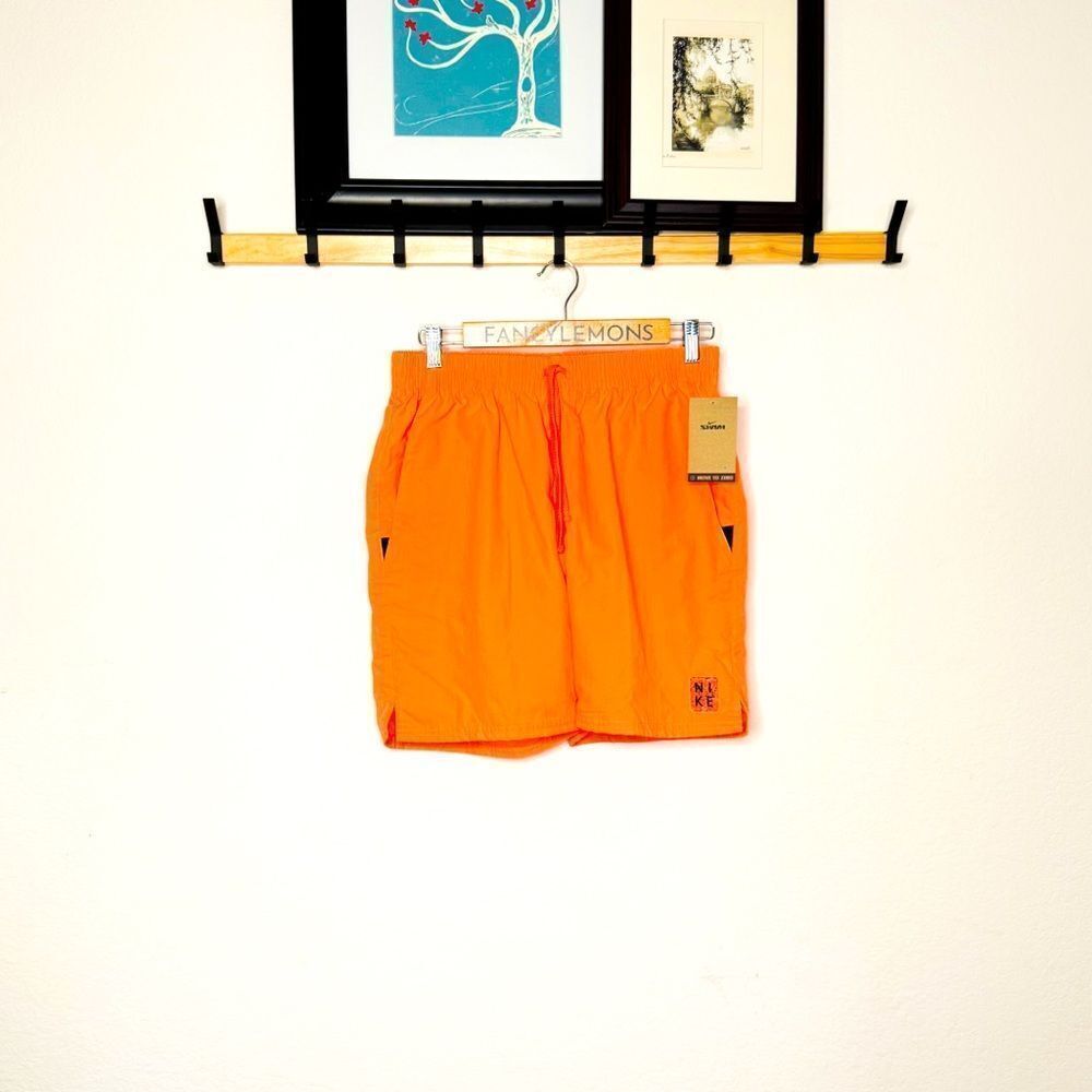 Nike NWT! Men’s Swim Trunks Orange Recycled Fabric size Medium